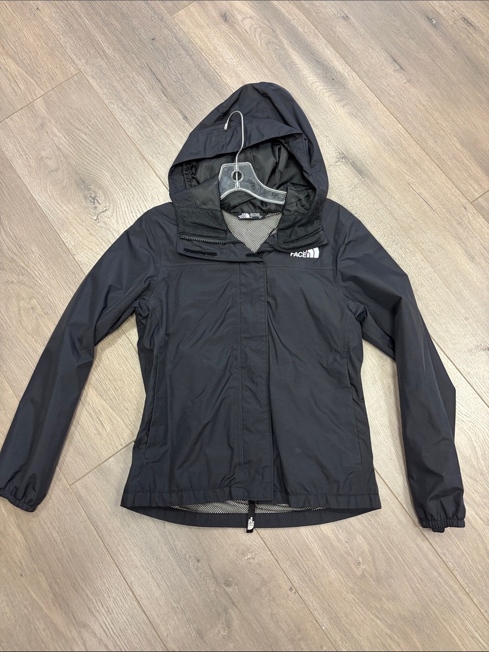 The North Face kids Black Hooded Windbreaker Jacket